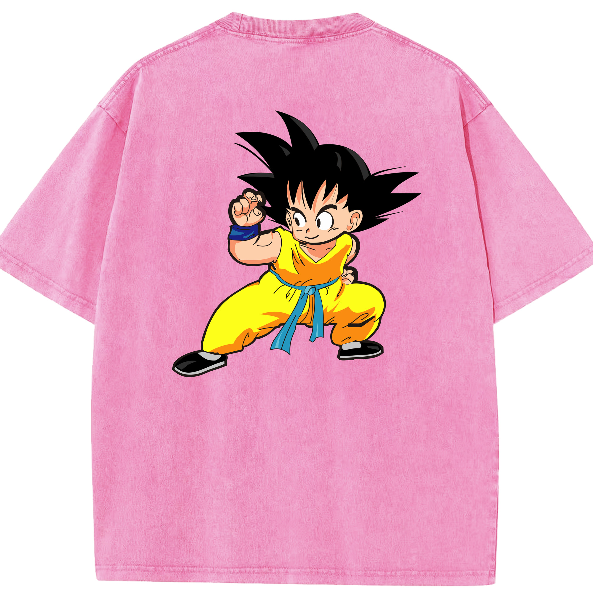 （画像用） ドラゴンボール 孫悟空（そん ごくう）Son Goku カカロット DRAGON BALL Kakarotto 綿100% ヴィンテージ風 半袖Tシャツ（背面プリント）
